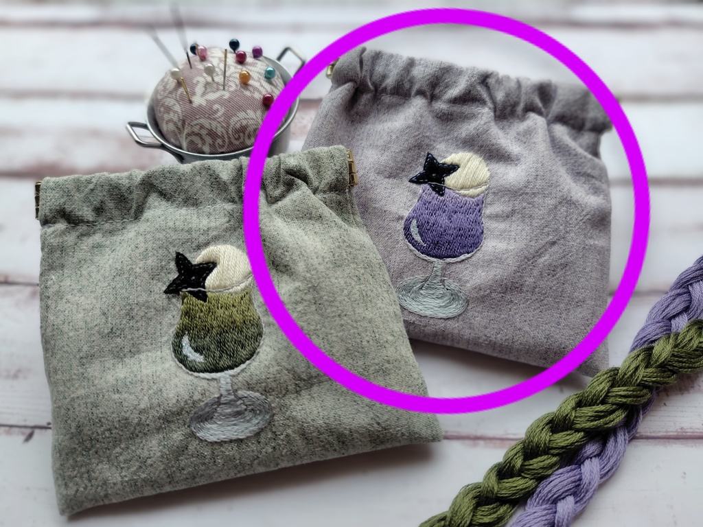 四年生イメージ クリームソーダ刺繍 ポーチ 