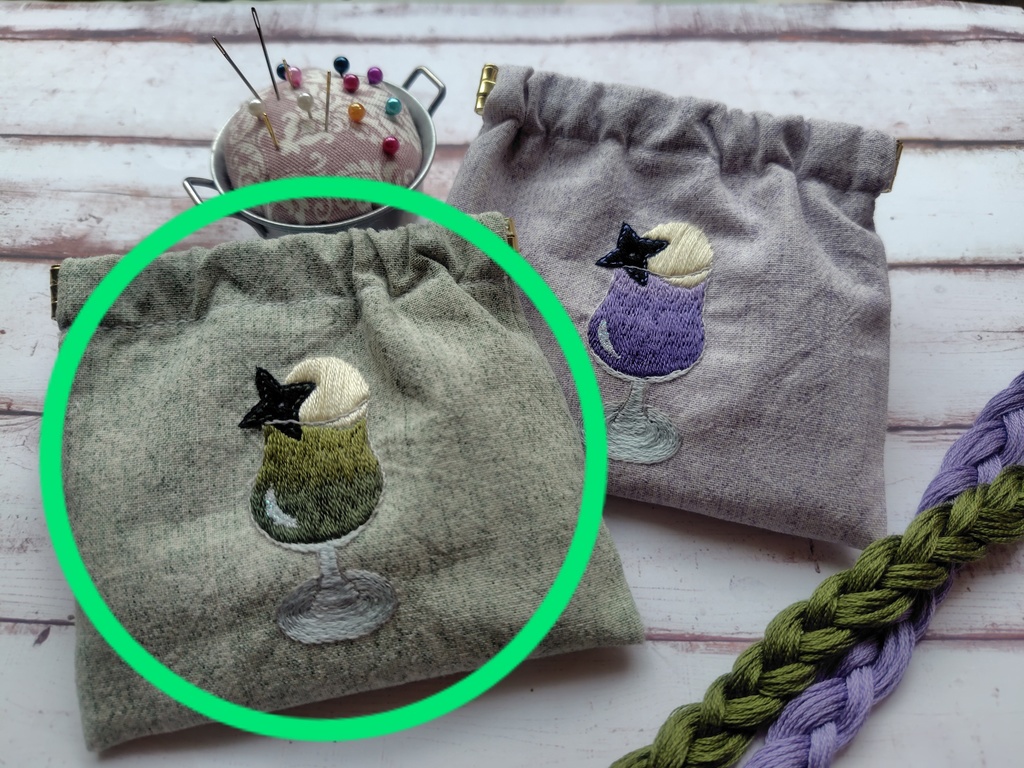 六年生イメージ クリームソーダ刺繍 ポーチ