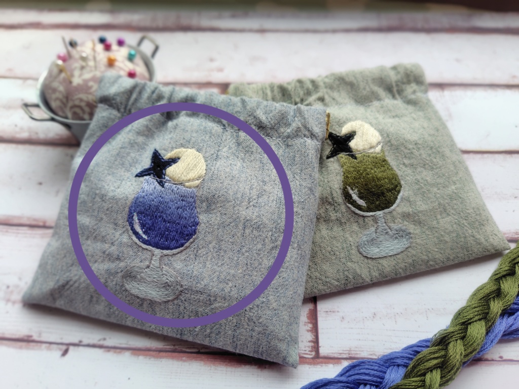 五年生イメージ　クリームソーダ刺繍ポーチ