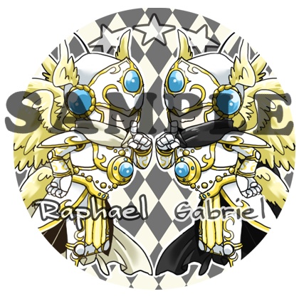 天使族缶バッジ