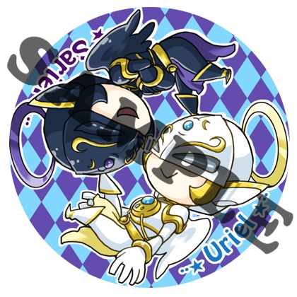 天使族缶バッジ