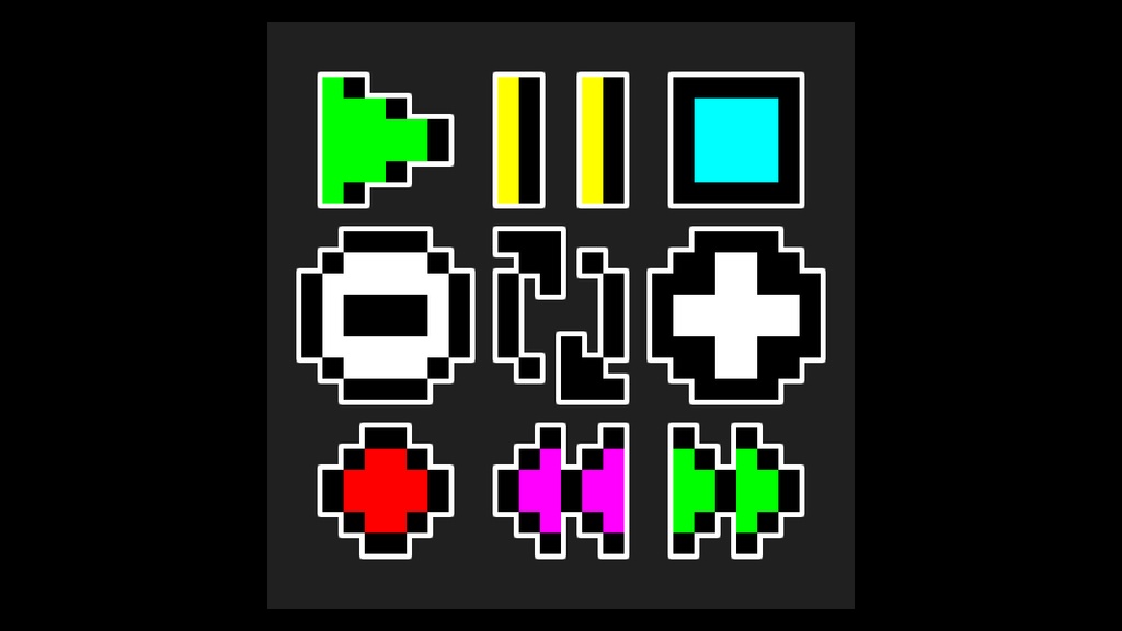 マーク-ボタン（８ドット）【無料】