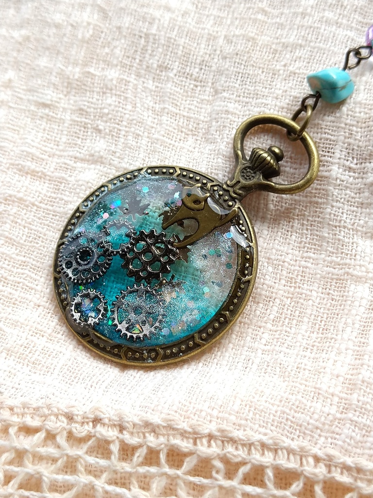 紅葉懐中時計 ニーアレプリカント モチーフ レジンキーホルダー