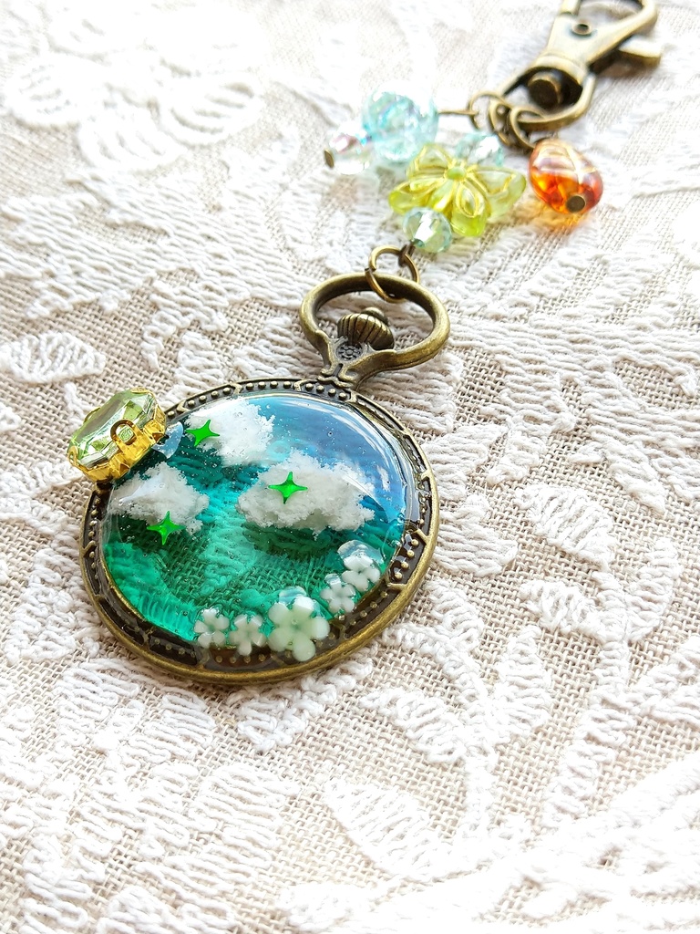 空駆ける召喚獣 FF16パーティメンバー&ドミナント アンティーク レジンキーホルダー