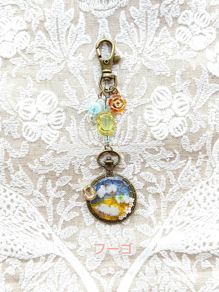 空駆ける召喚獣 FF16パーティメンバー&ドミナント アンティーク レジンキーホルダー