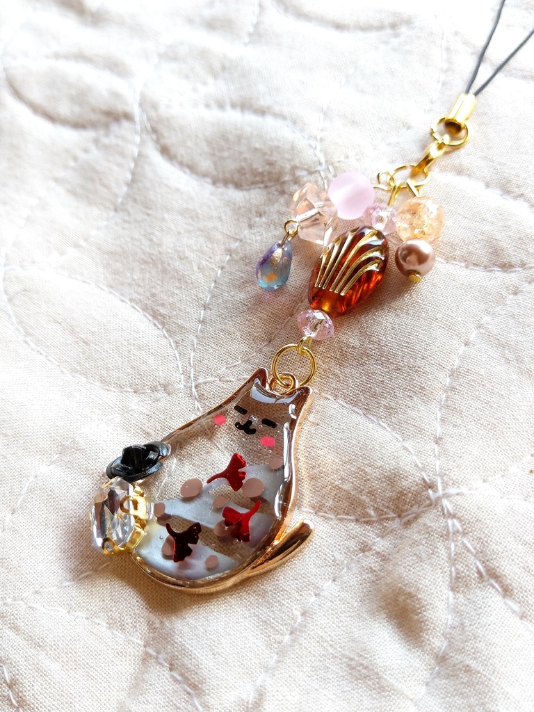 FF9パーティメンバー ぽっちゃりねこモチーフ レジンストラップ