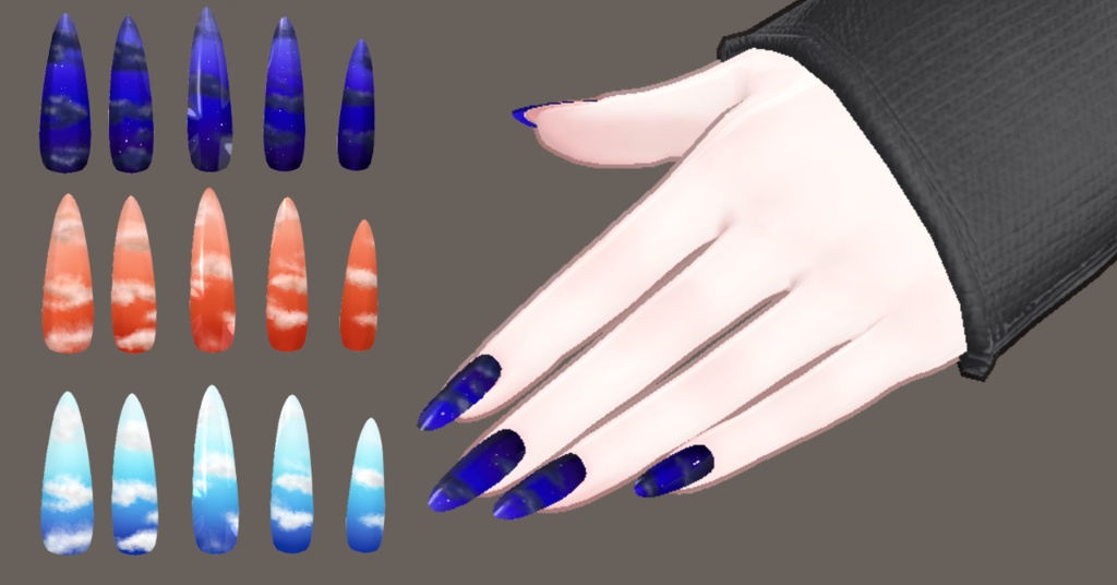 【MDollnail対応】空色ネイル