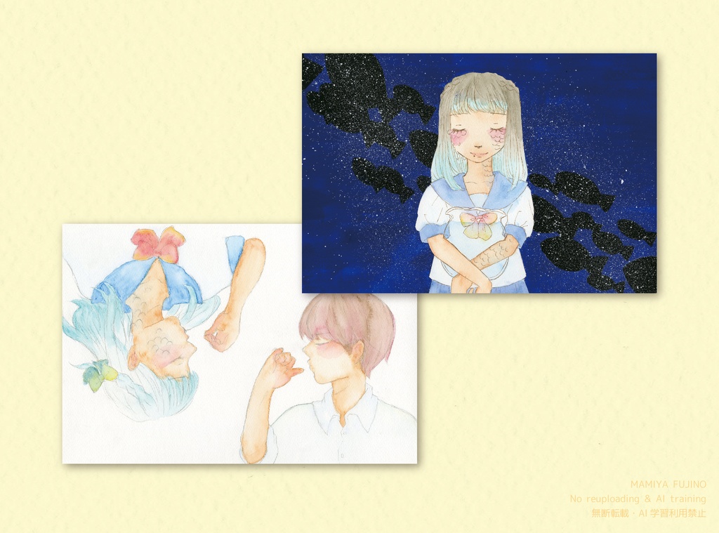 SALE🔸ポストカード（かたおもいのおサカナ）