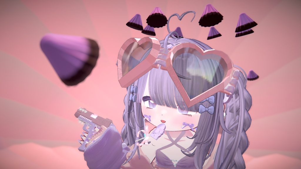 【50%OFF!!】【VRChat用】いちごチョコの浮遊アクセサリー