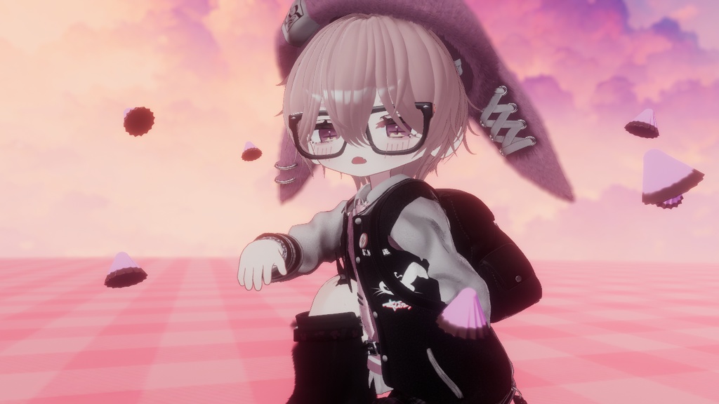 【50%OFF!!】【VRChat用】いちごチョコの浮遊アクセサリー