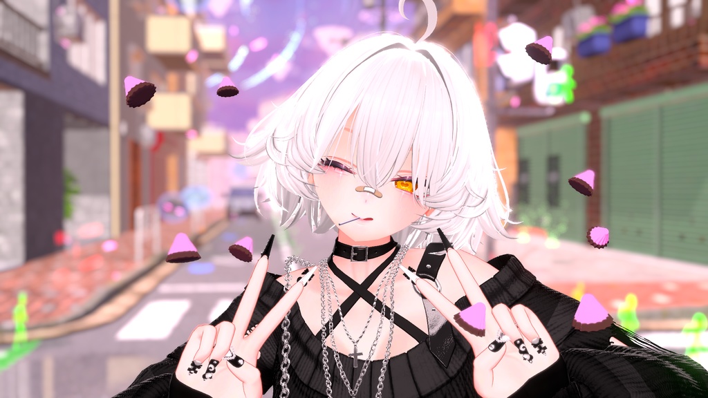 【50%OFF!!】【VRChat用】いちごチョコの浮遊アクセサリー