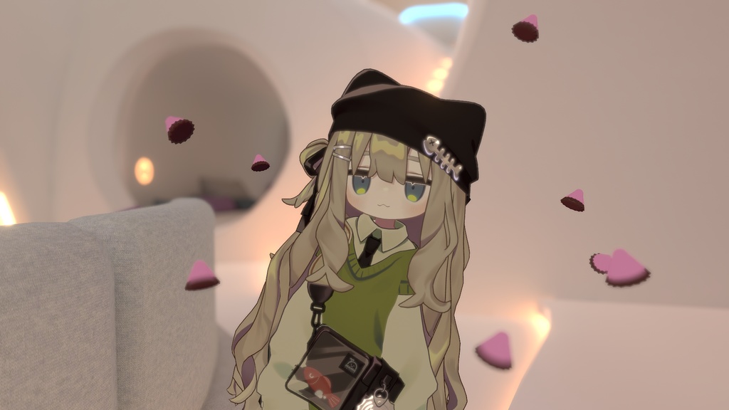 【50%OFF!!】【VRChat用】いちごチョコの浮遊アクセサリー
