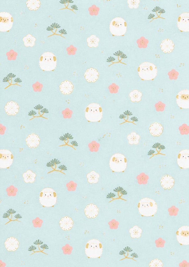 ふわもこひつじのお正月｜和風デジタルペーパー