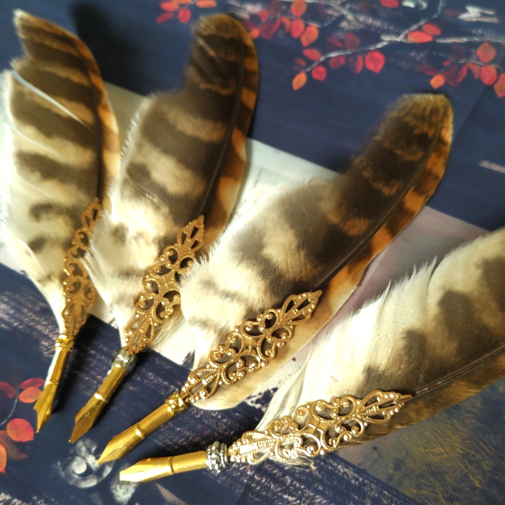 モリフクロウの羽根ポインター☆ビブリオマンシー占い指し棒