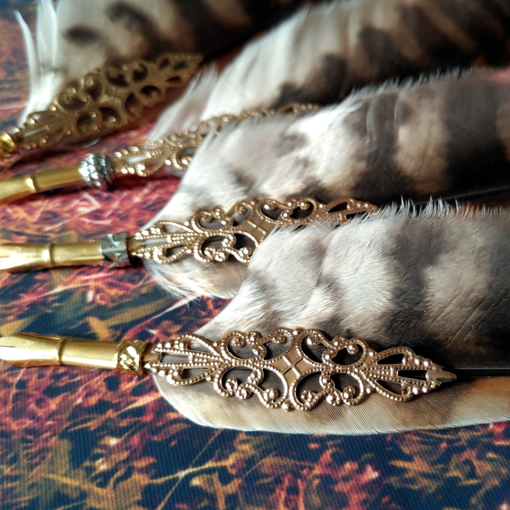 モリフクロウの羽根ポインター☆ビブリオマンシー占い指し棒