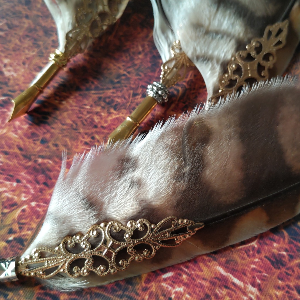 モリフクロウの羽根ポインター☆ビブリオマンシー占い指し棒