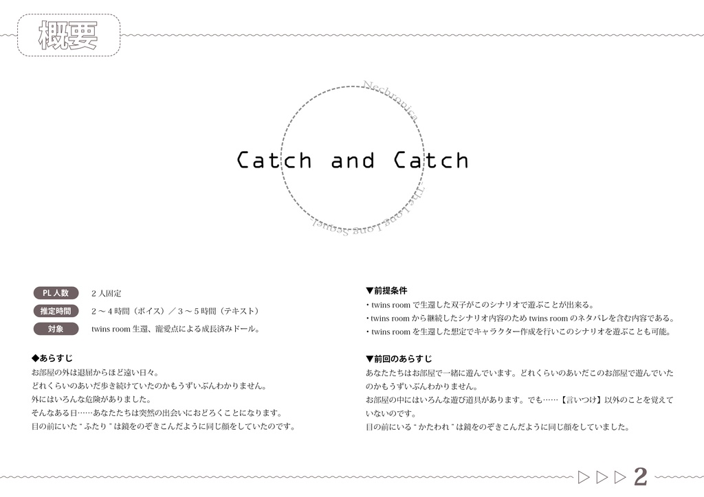 永い後日談のネクロニカ2PL継続シナリオ Catch and Catch