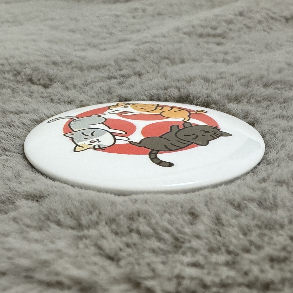 【ピート&チルル&マロン】三つ巴缶バッチ&ステッカー セット