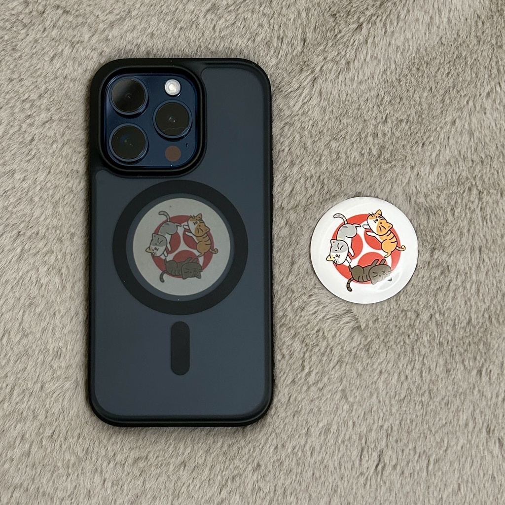 【ピート&チルル&マロン】三つ巴缶バッチ&ステッカー セット