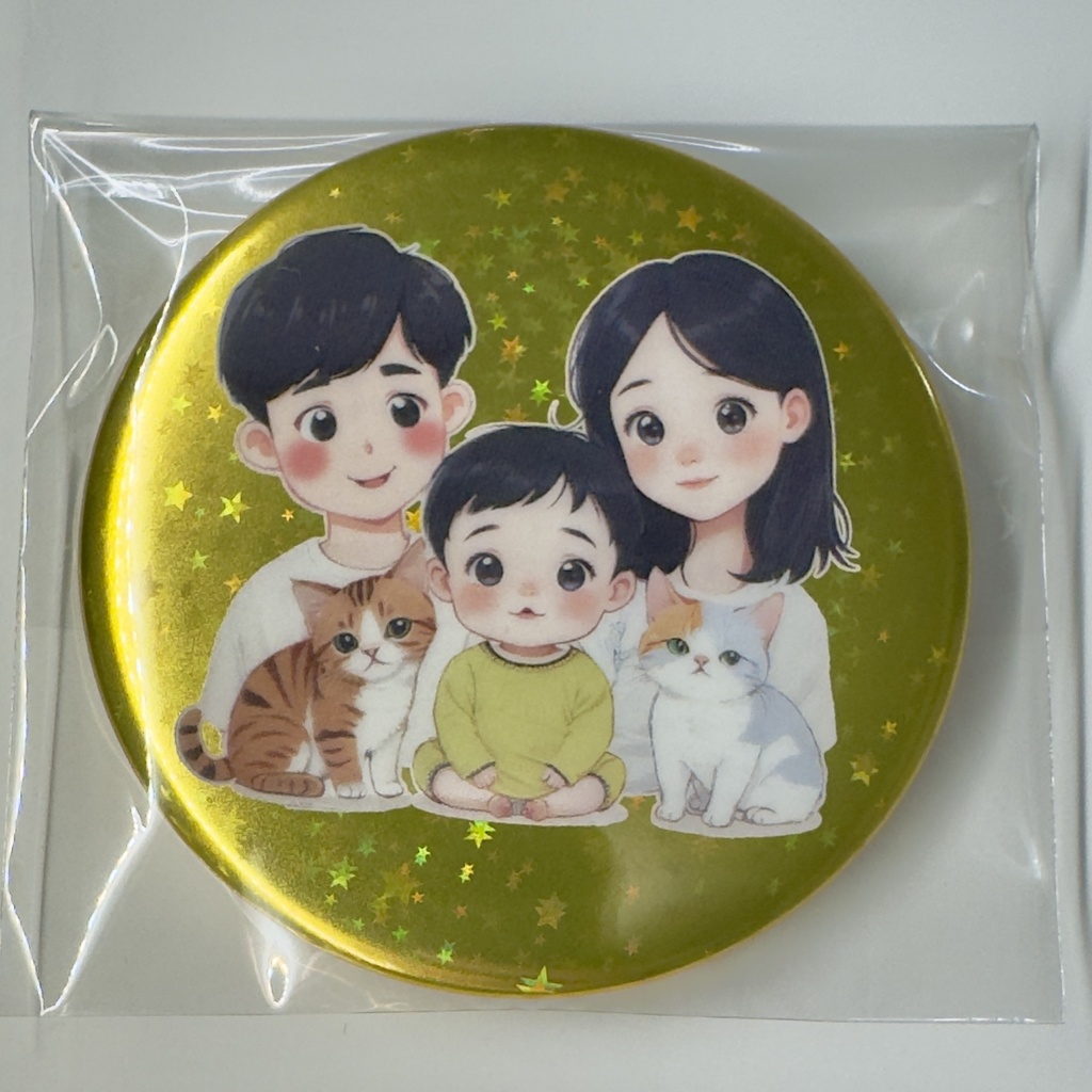 缶バッチ_ピーチルファミリー(直径約57mm)