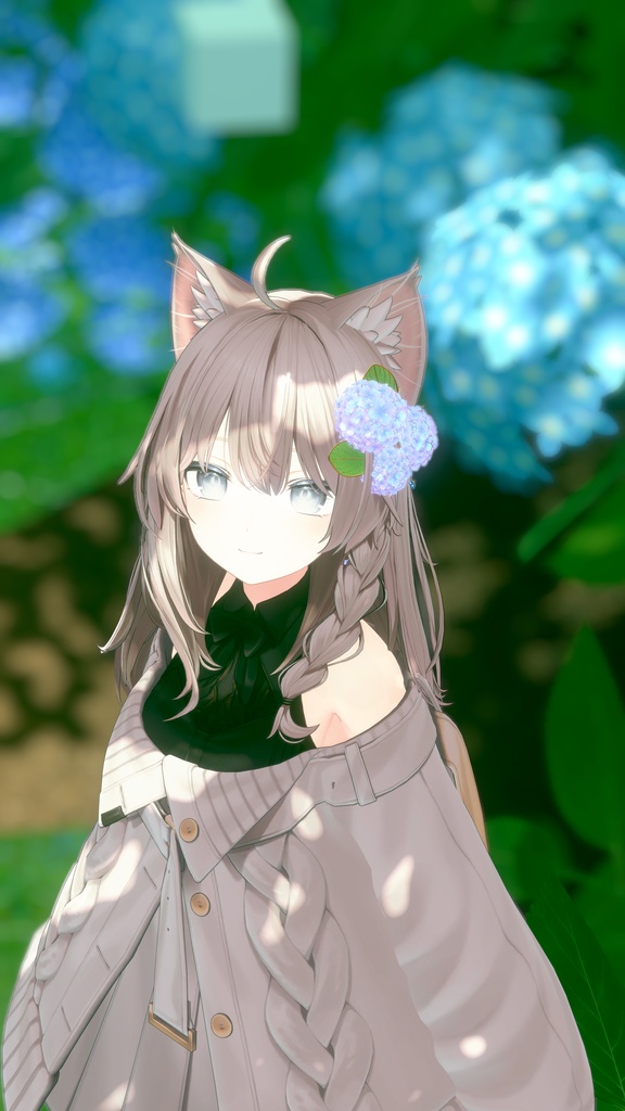 【無料/Freeあり】アジサイ髪飾り/イアリング Hydrangea hair accessory/earrings