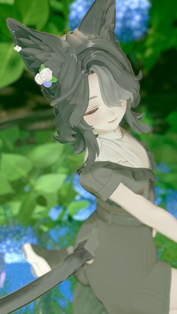 【無料/Freeあり】アジサイ髪飾り/イアリング Hydrangea hair accessory/earrings