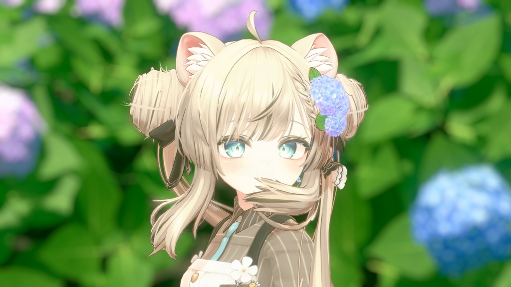 【無料/Freeあり】アジサイ髪飾り/イアリング Hydrangea hair accessory/earrings