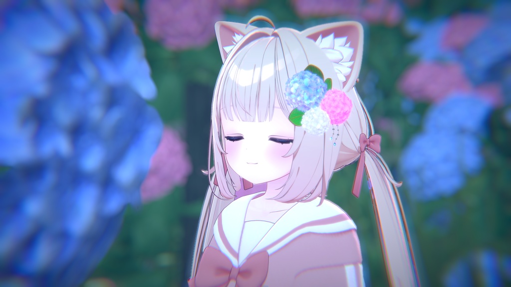 【無料/Freeあり】アジサイ髪飾り/イアリング Hydrangea hair accessory/earrings