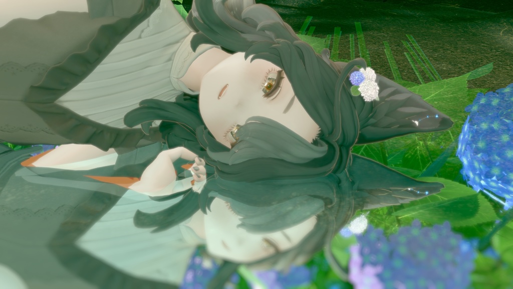 【無料/Freeあり】アジサイ髪飾り/イアリング Hydrangea hair accessory/earrings