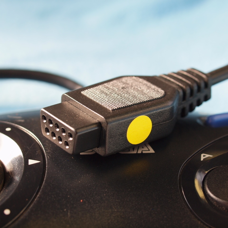 MSX用 メタル黒版 SEGAメガドライブ パッド変換ケーブル #PC-8801mkIISR PC-6001 FM-7/77 X68000アタリ規格D-sub9ピン