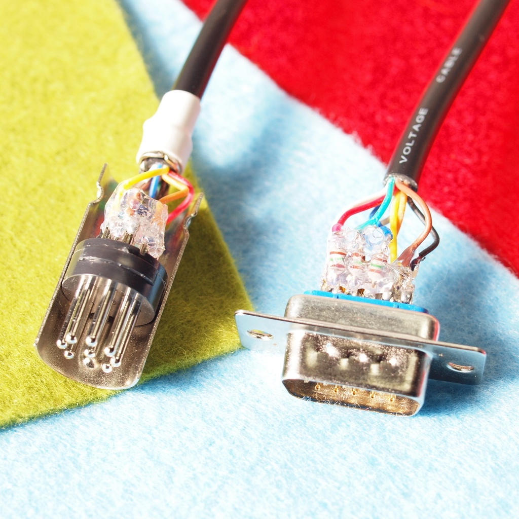 Short版 X1/turbo用 デジタルRGB変換ケーブル 15kHzディスプレイ DIN6