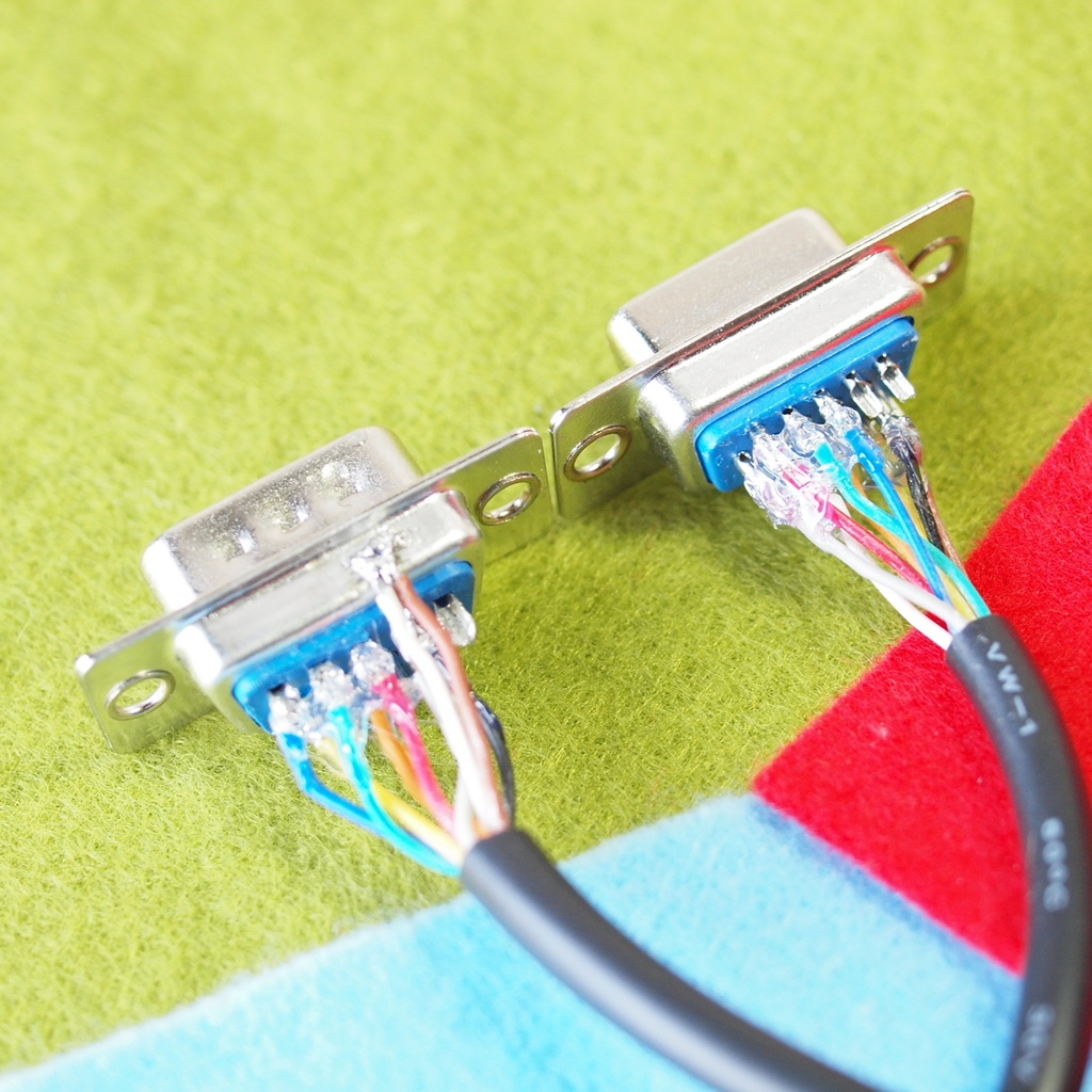 Short版メスネジ無し FM-77 初代FM77AV用 D-sub9⇒Hsync 15kHz ミニD-sub15 3列 デジタルRGB変換ケーブル RGBとHsync Vsync GNDx2 FGx2