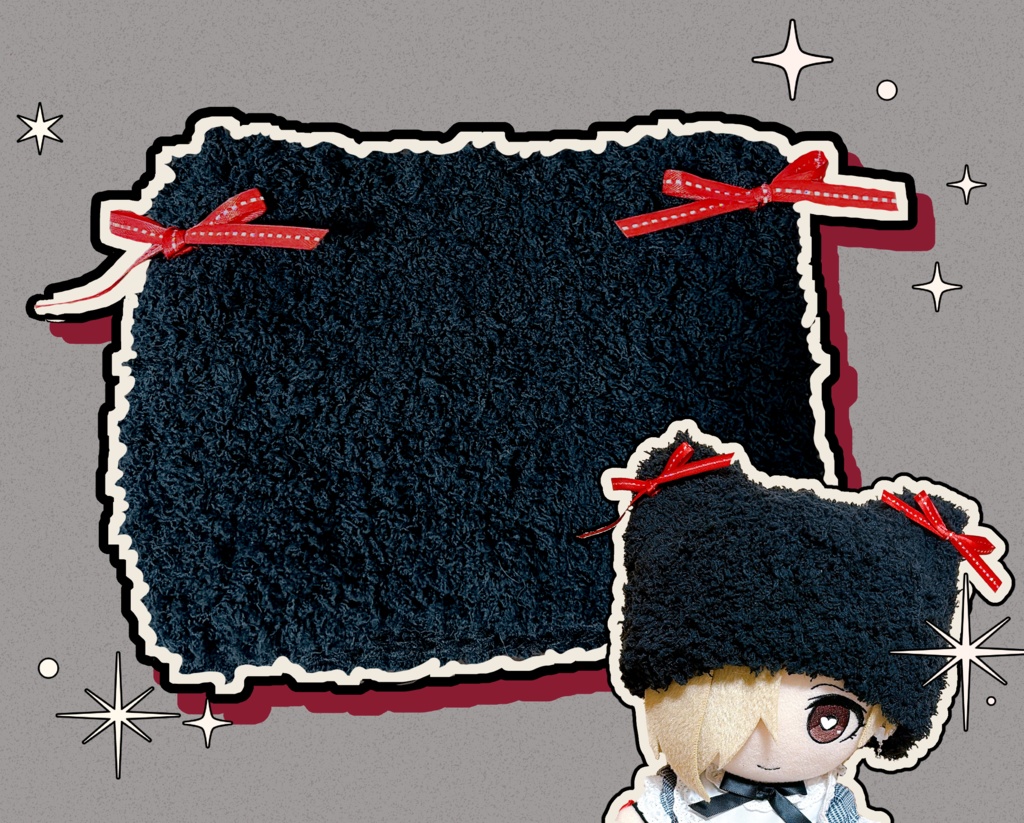 ぬいぐるみ用もこもこ猫耳ニット帽