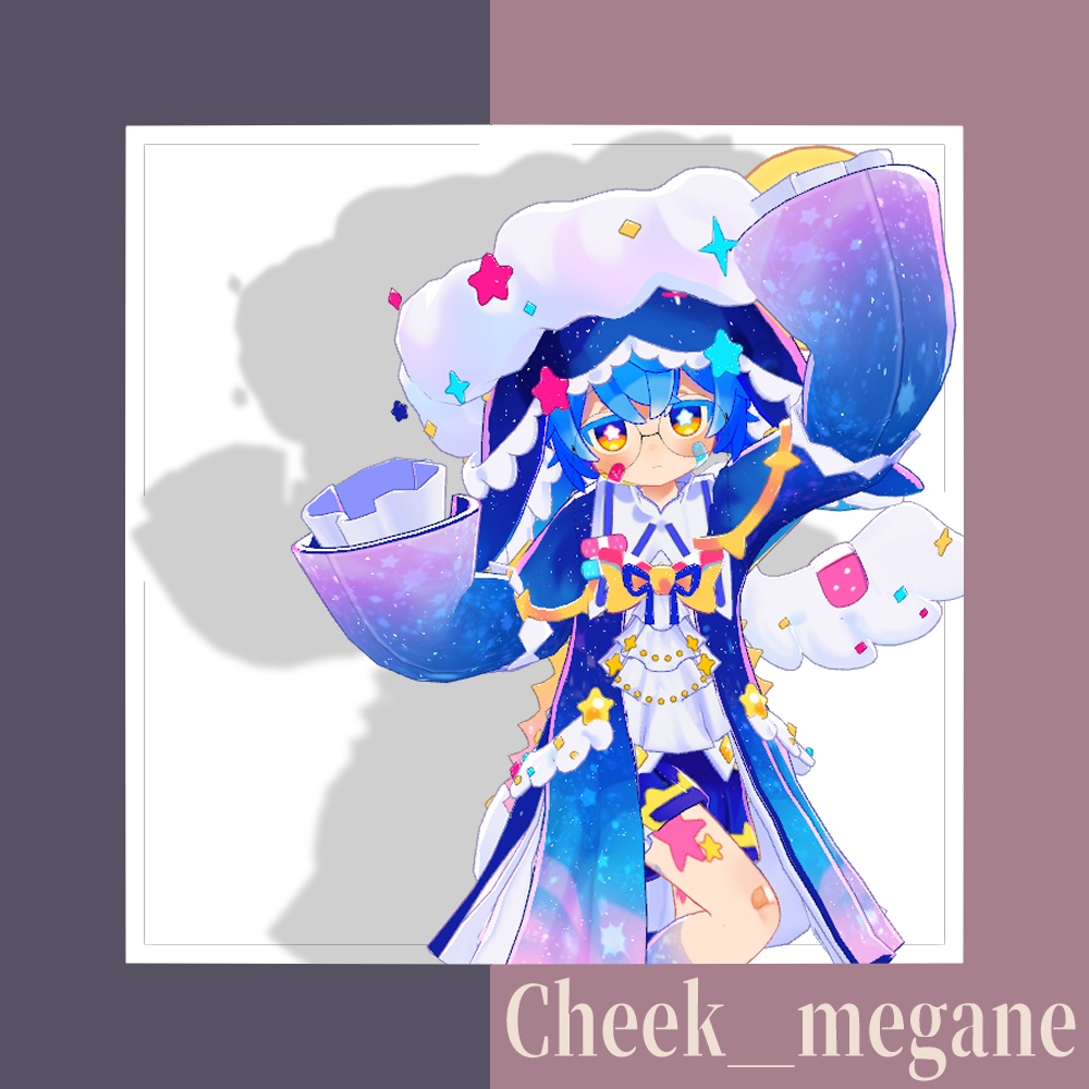 【VRChat想定】Cheek_megane 【33アバター対応】