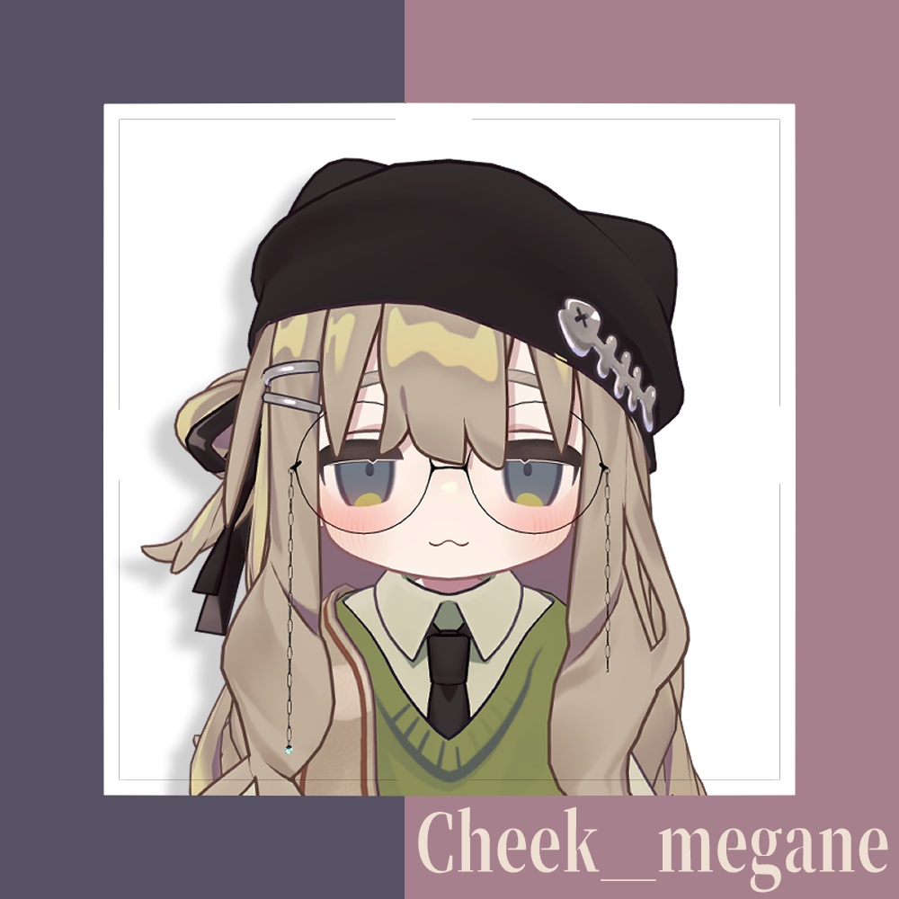 【VRChat想定】Cheek_megane 【33アバター対応】