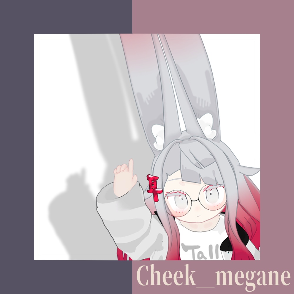 【VRChat想定】Cheek_megane 【33アバター対応】