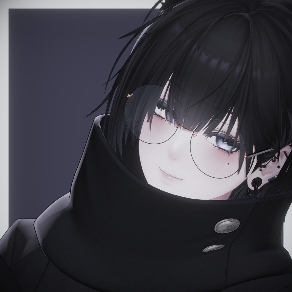 【VRChat想定】UnderRim_megane【5アバター対応】