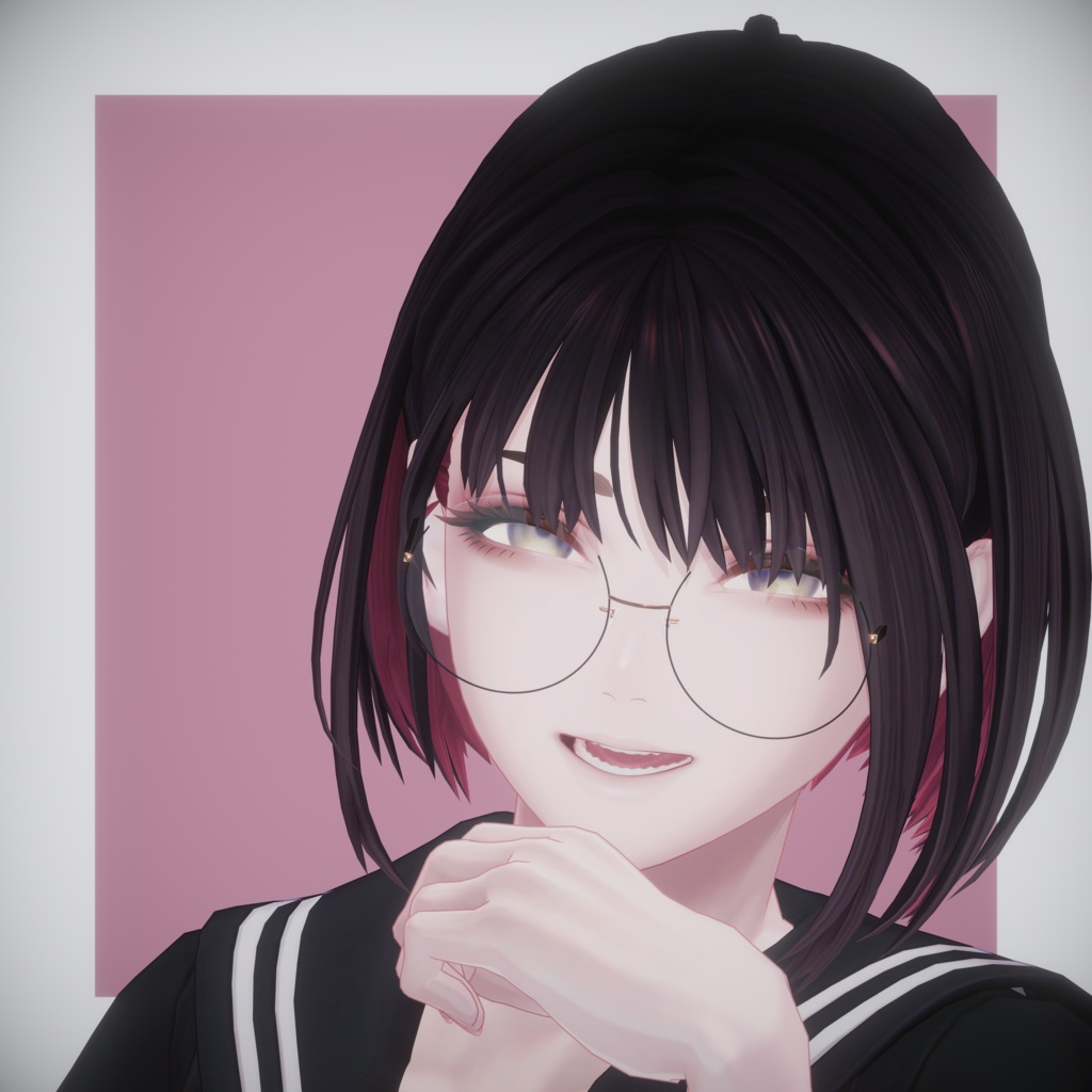 【VRChat想定】UnderRim_megane【5アバター対応】