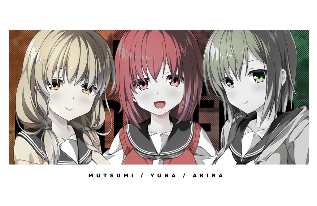 【オンデマンド販売】放課後シンデレラ 竜胆館学園新聞部(ムツミ&ユナ&アキラ) / シンプルキャラクターTシャツ