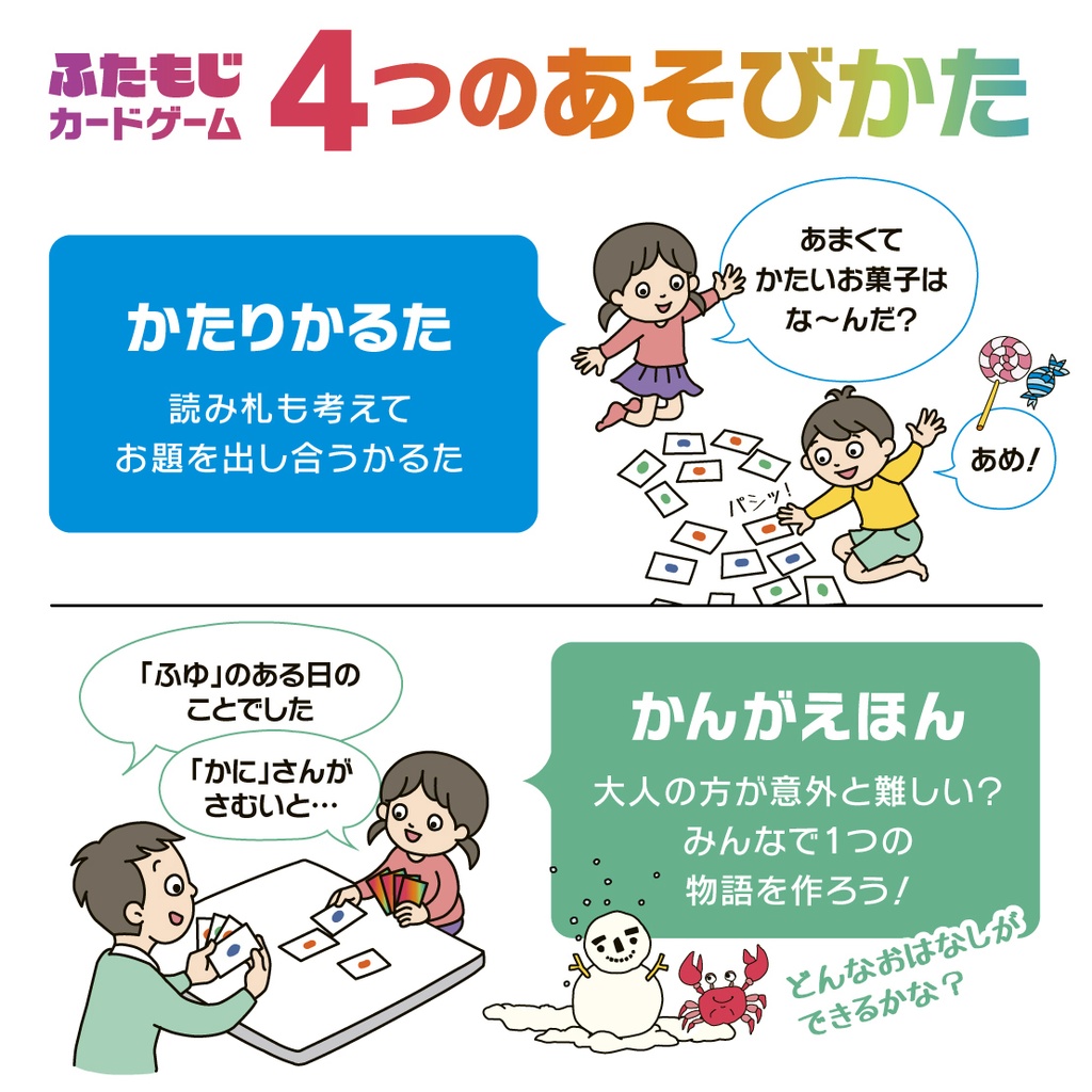 【ふたもじカードゲーム】お子様から大人と一緒に遊べる「連想コンボゲーム」