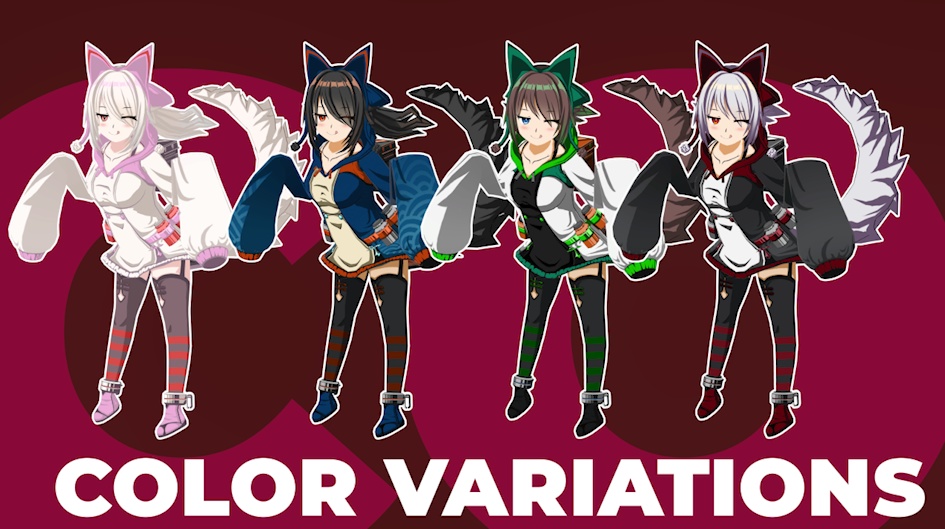 オリジナル3Dモデル「キュウ子さん」