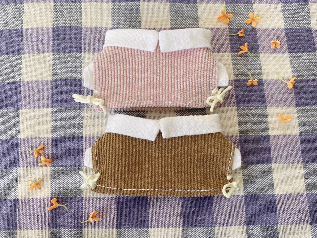 【ぬい服】シンプル白シャツとベストのセット