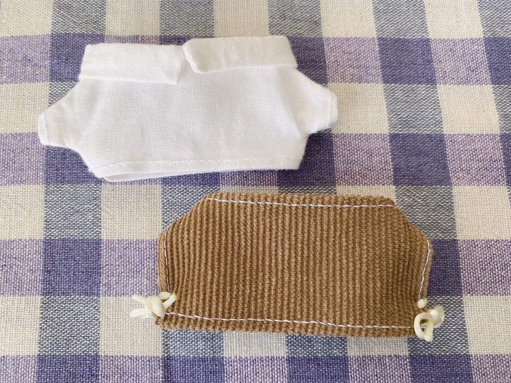 【ぬい服】シンプル白シャツとベストのセット