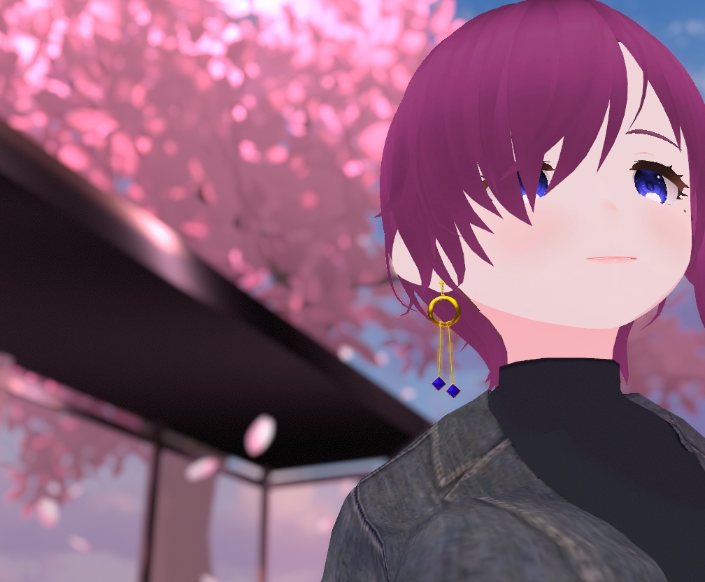 【無料版あり】VRoid用アクセサリテクスチャ BlueCrystalPierce/ブルークリスタルピアス