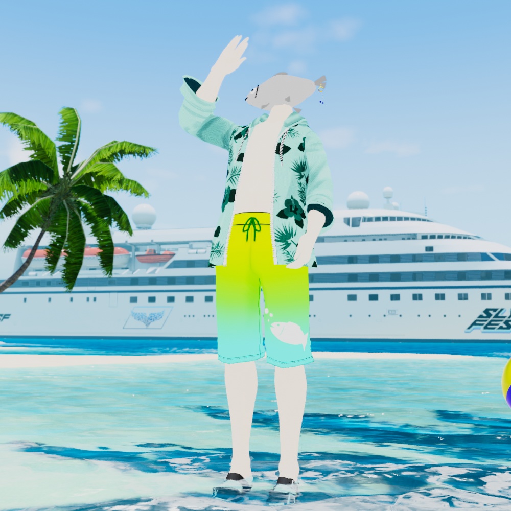 【無料版あり】VRoid用 男性向け水着テクスチャ Surf Swimwear/サーフスイムウェア