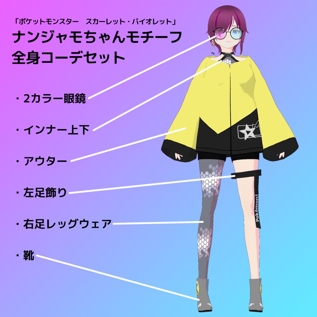 【無料配布】MCSシリーズ:ナンジャモちゃんモチーフコーデセット【ポケモンSV】