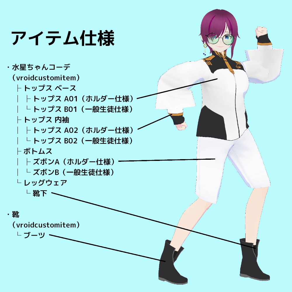 【無料配布】MCSシリーズ:スレッタちゃんモチーフコーデセット【水星の魔女】