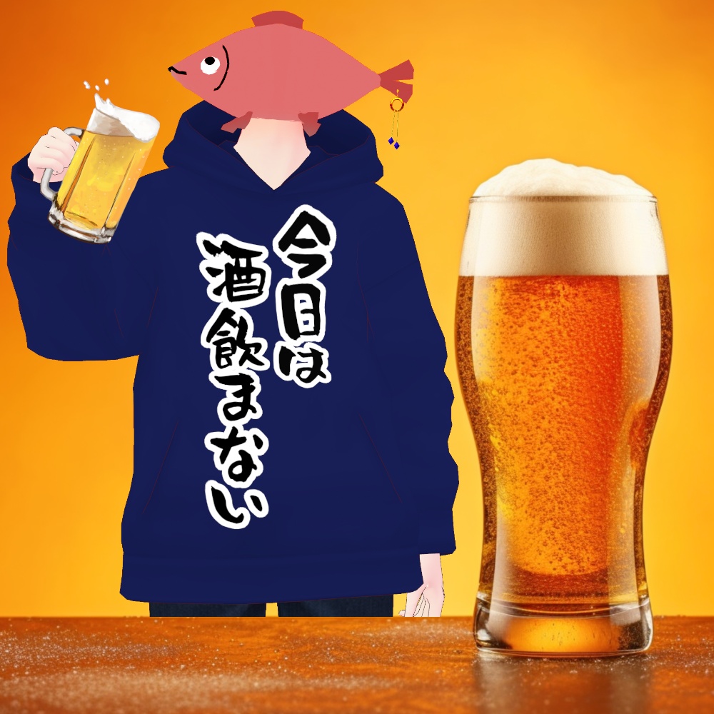 【無料版あり】決意のTシャツ&パーカー【VRoid用】