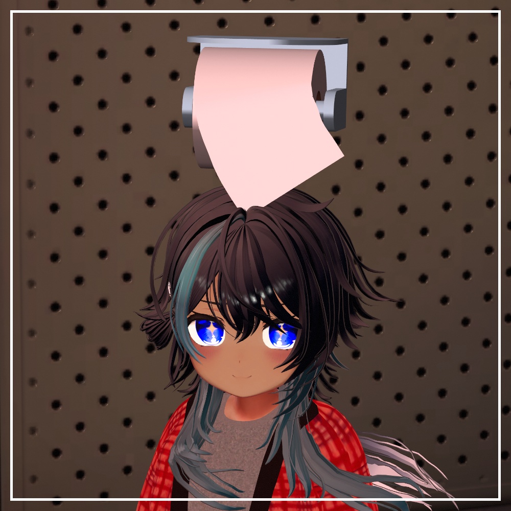 【VRC想定】HMT:ヘッドマウントトイレットペーパー【アバター用アクセサリー】