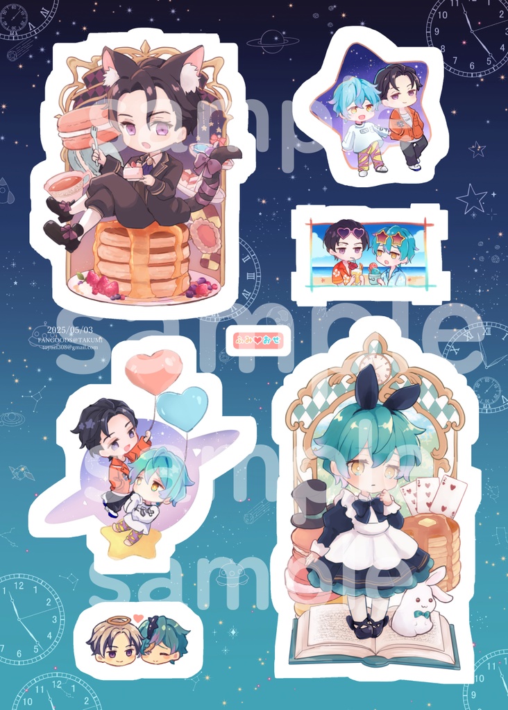🏠 🧡💙シール